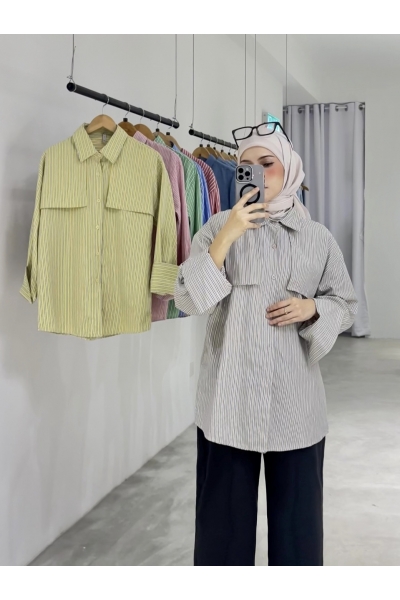 Grace Striped Top in Nude Abalone